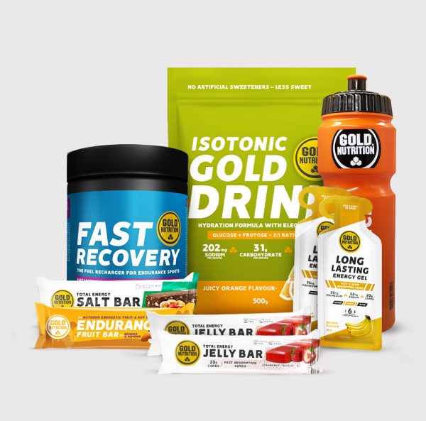 GoldNutrition Endurance Starter Kit with nutritional supplements for athletic performance and stamina support.