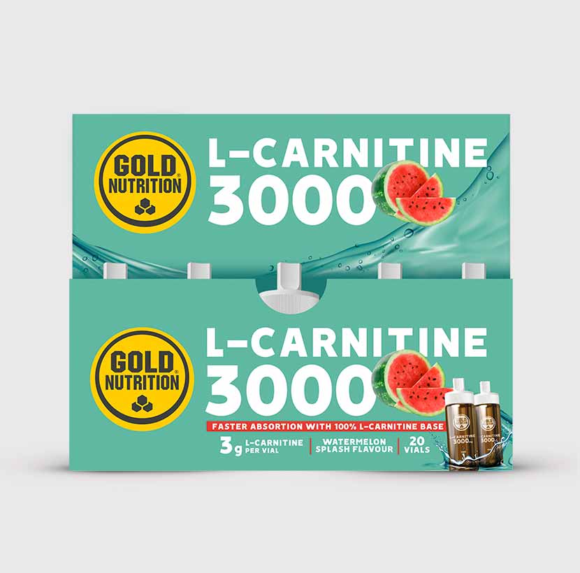 GoldNutrition L-CARNITINE 3000 supplement bottle with capsules, designed for energy and fat metabolism support.