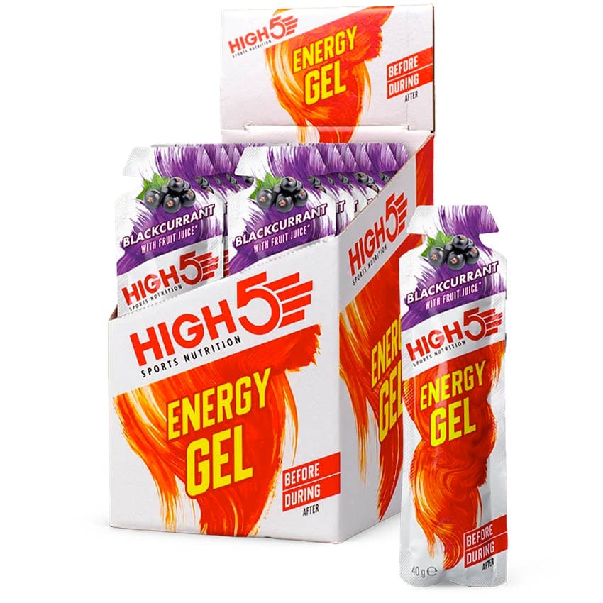 High5 Energy Gel packet with vibrant packaging, designed for quick energy boost during sports or outdoor activities.