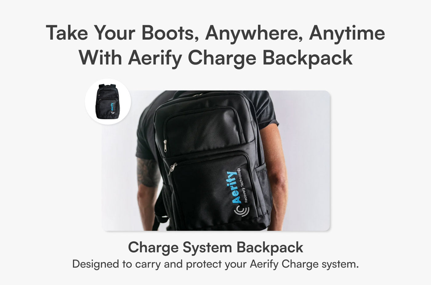 Aerify Charge Compression Boots wireless portable recovery with 8 chambers and 240mmHg max pressure