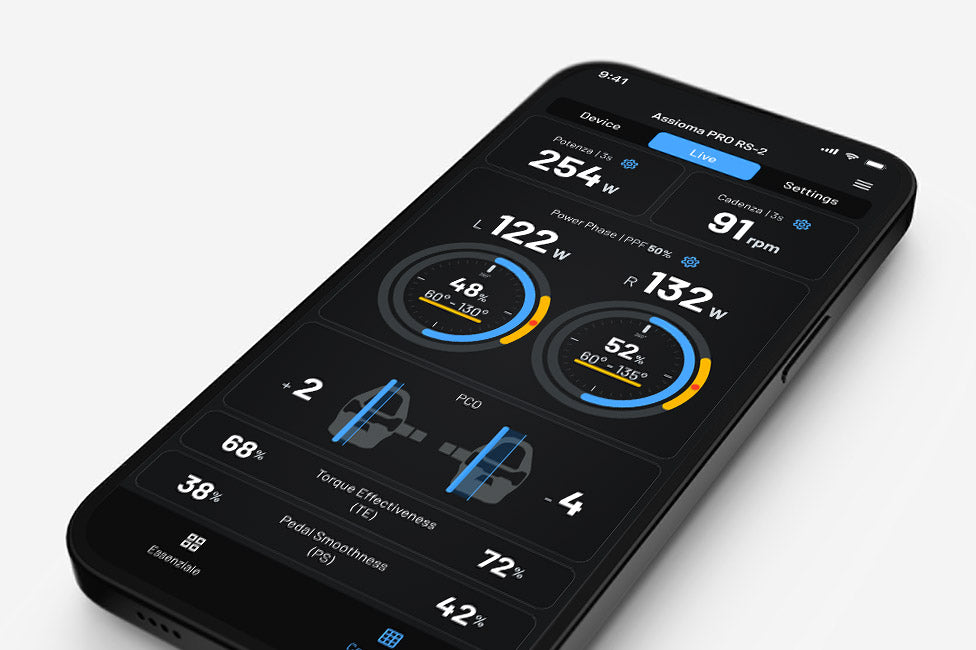 Favero Assioma Pro RS Shimano-compatible power meter pedals, carbon cycle accessory with dual or single-sided advanced metrics.