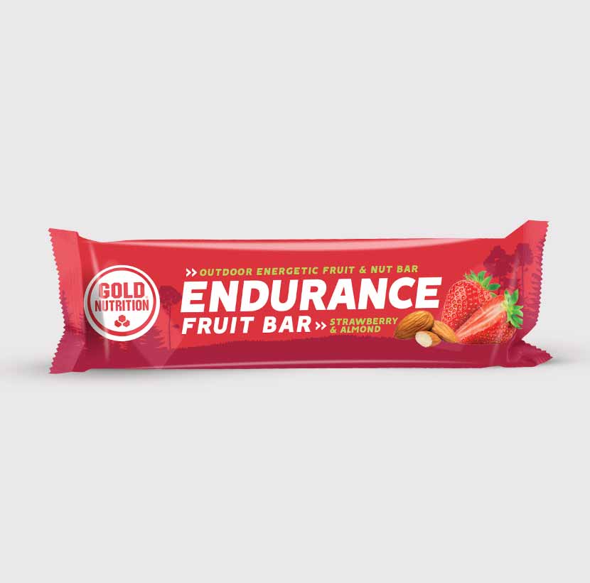 GoldNutrition Endurance Fruit Bar, a vitamins and supplements snack with colorful fruit pieces and a nutritious, energizing appearance.