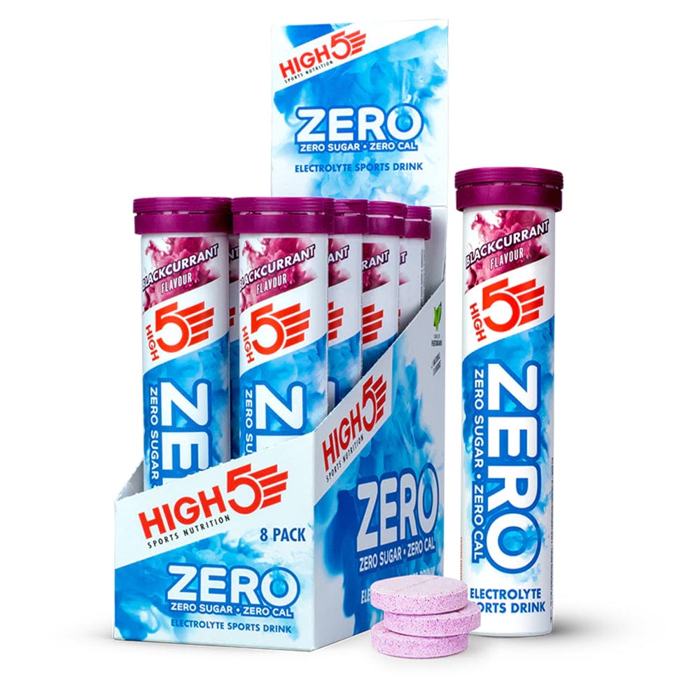 High5 ZERO Electrolyte Drink tube with citrus flavor, showing 20 servings of hydration supplement in a sleek container.