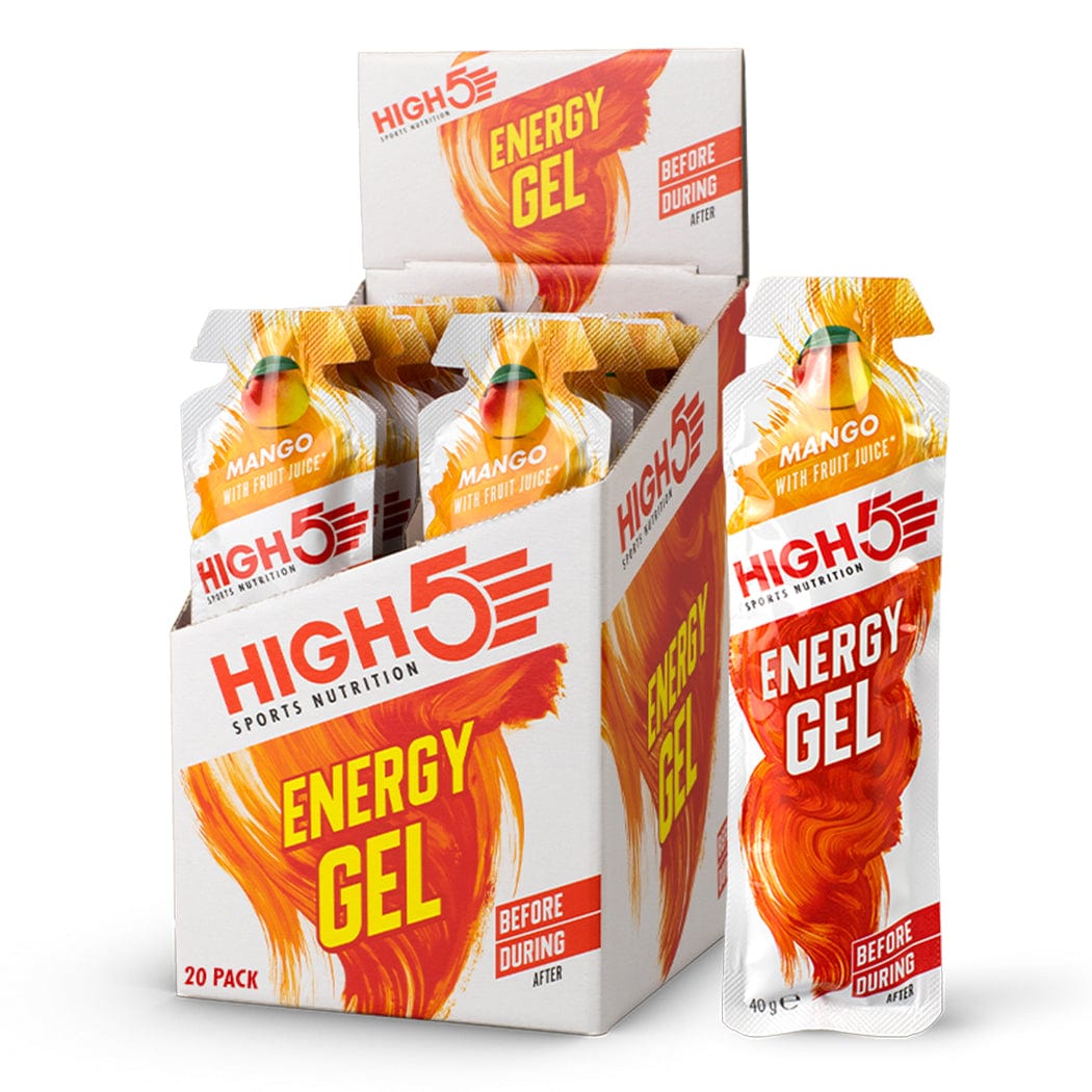 High5 Energy Gel in a sleek sachet, designed for quick energy boost during sports or endurance activities.