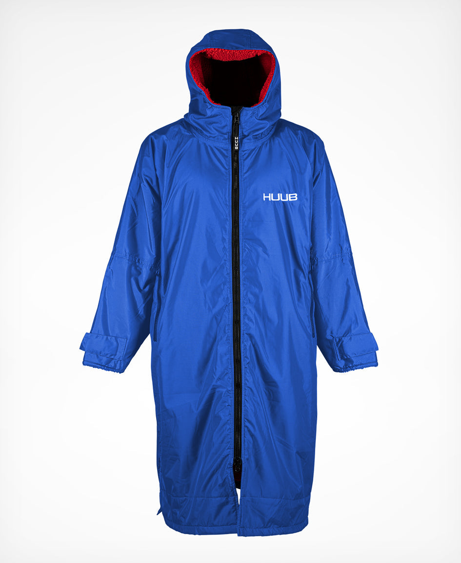 HUUB Changing Robe Royal Blue and Red – waterproof, towel-lined, adult and junior