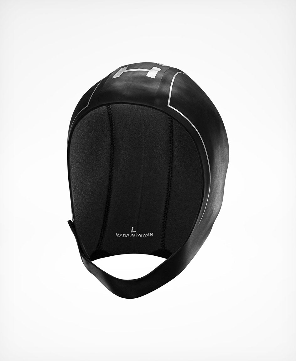 HUUB Neoprene Skull Cap thermal swim hat with adjustable strap for cold water swimming.