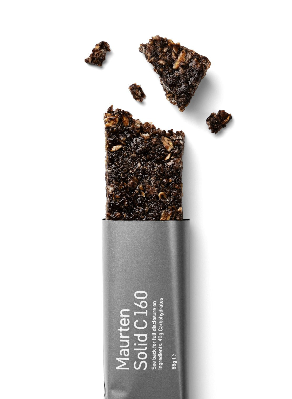 Maurten Solid C 160 cocoa carb bar, box of 12, 40g carbs per split bar for endurance fueling