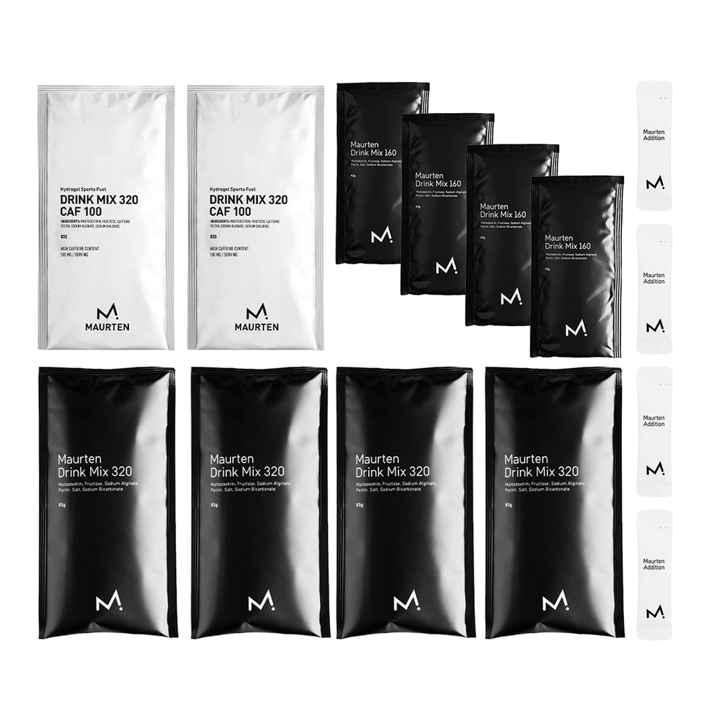 Maurten Drink Mix Pack for sports nutrition, featuring energy gel packs designed for athletic performance and hydration.