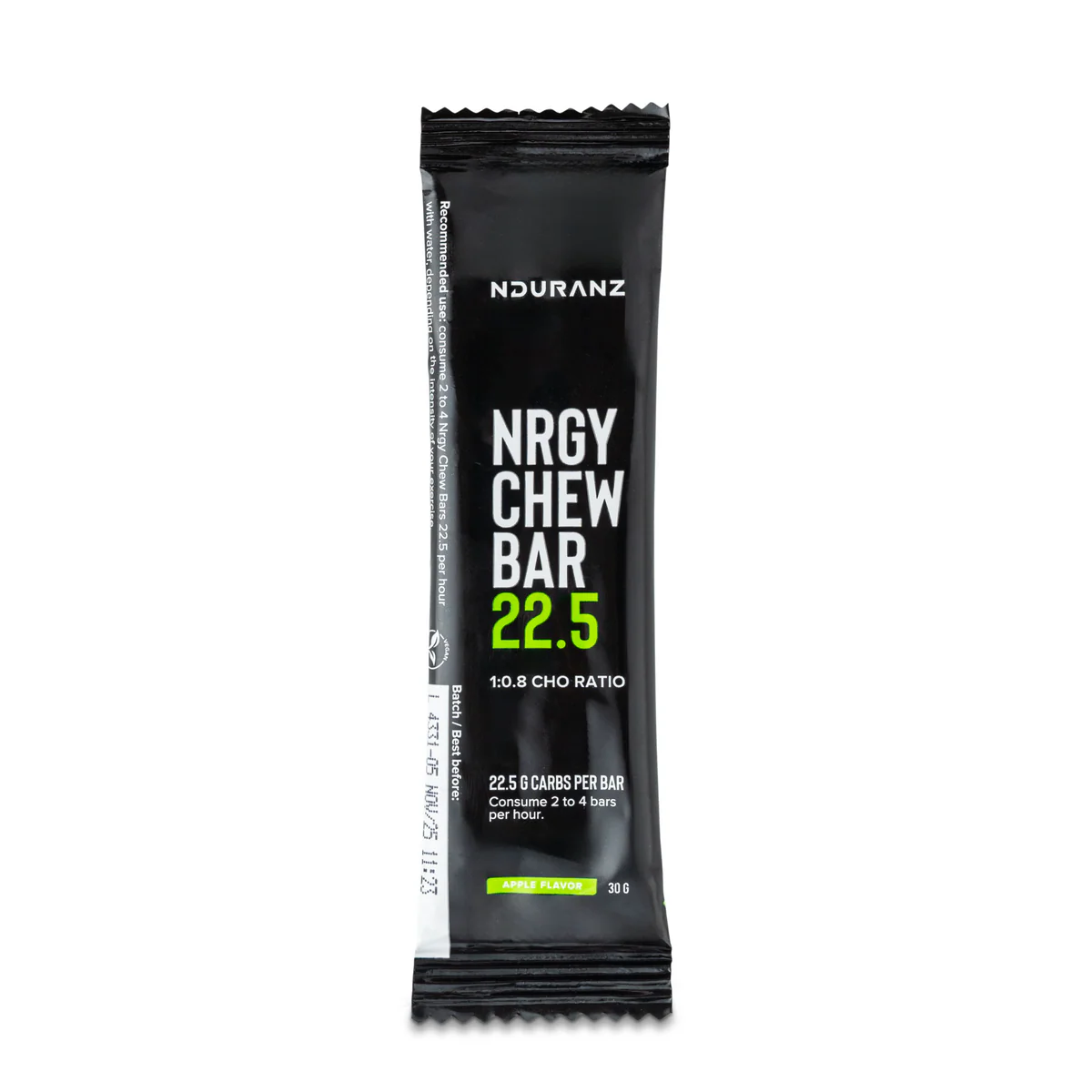 Nduranz Energy Chew Bar 22.5, a nutritious snack with fruit and nut ingredients, designed for quick energy boost and active lifestyles.