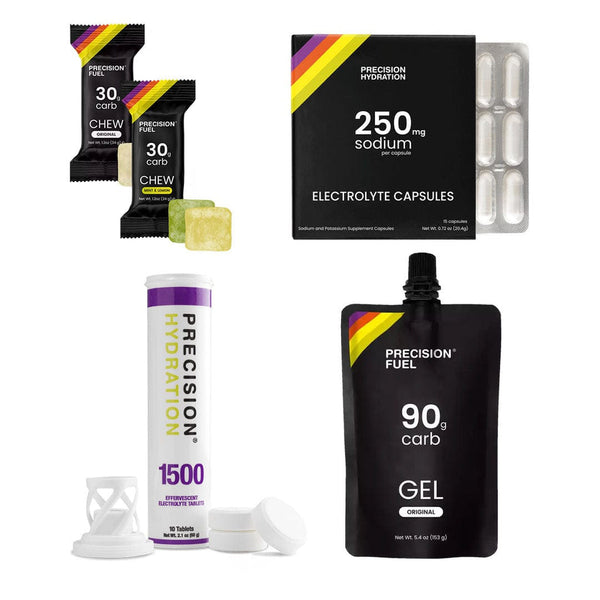 PF&H Cramper Pack by Precision Fuel & Hydration, includes electrolyte supplements and hydration tools for muscle cramp relief.