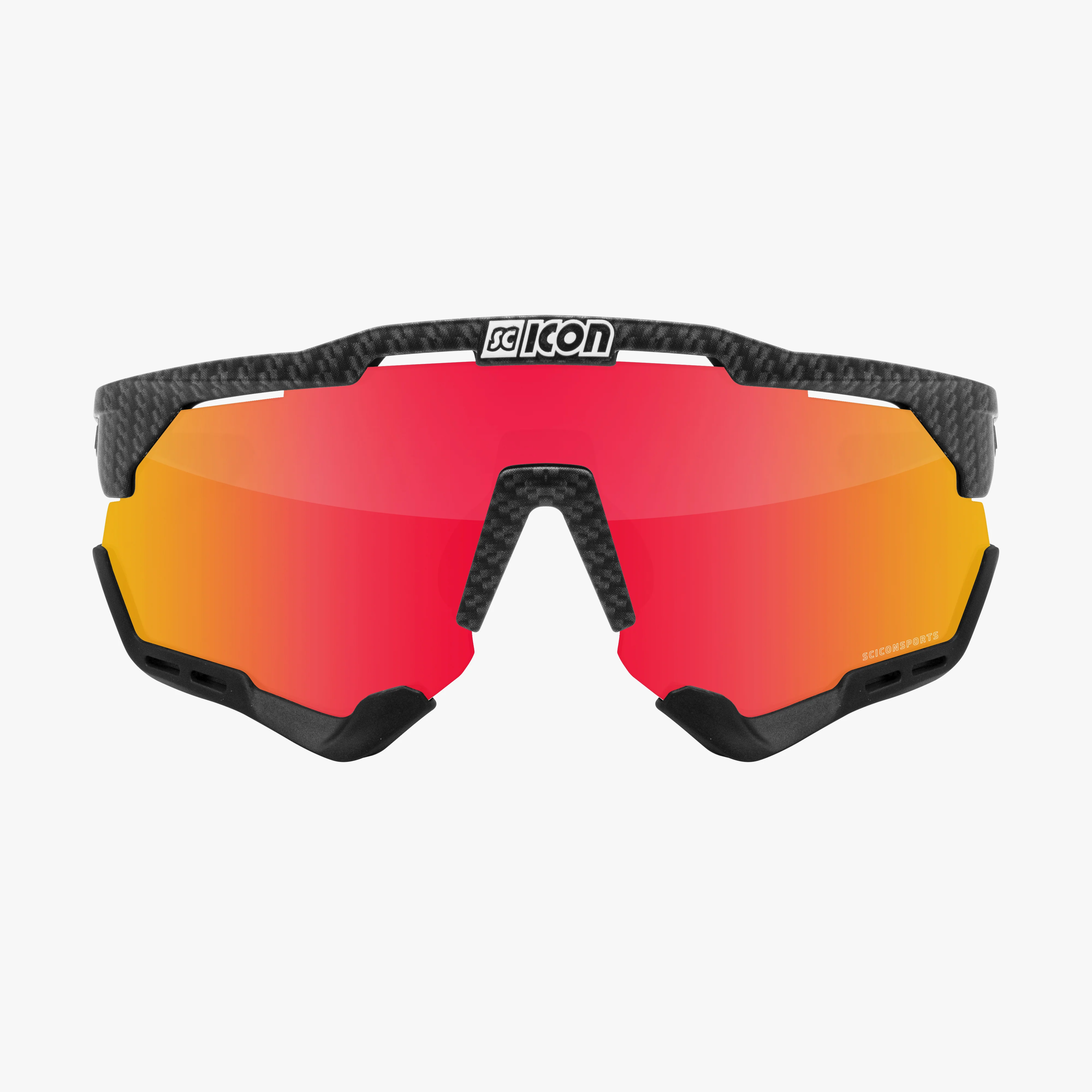 Scicon AeroShade XL high-performance sport sunglasses with curved lenses and sleek black frame for active outdoor wear.