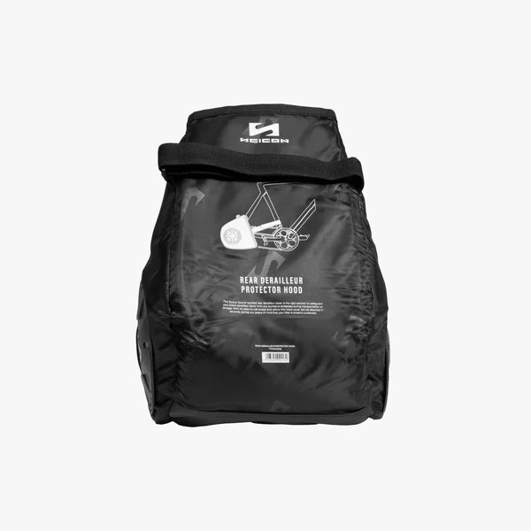 Scicon bicycle rear derailleur protector hood showing durable black plastic cover for bike gear protection.