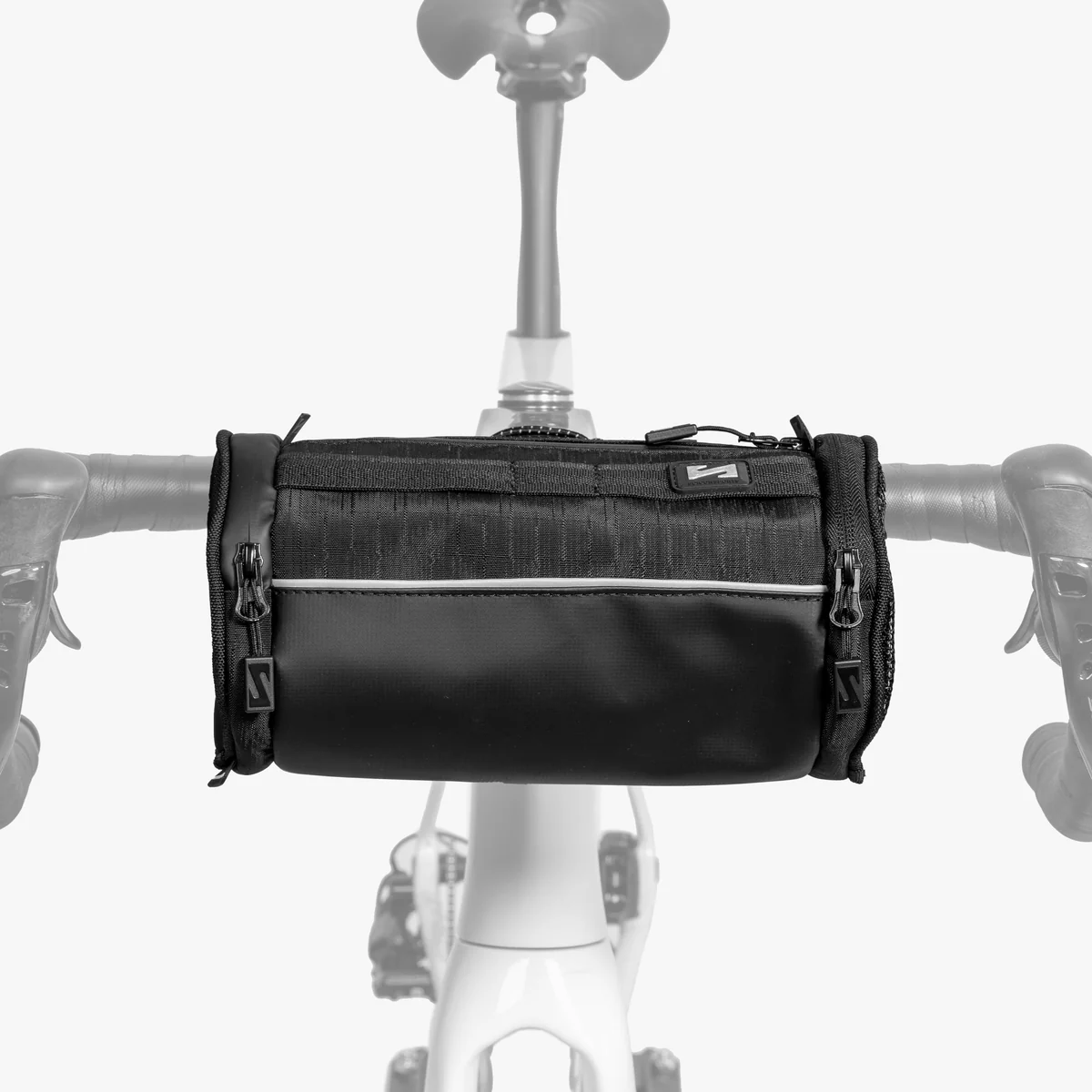 Scicon cycling handlebar bag attached to a bike, compact storage bag designed for easy access during rides