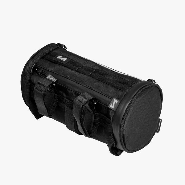 Scicon cycling handlebar bag with adjustable straps and zippered compartments for convenient bike storage.