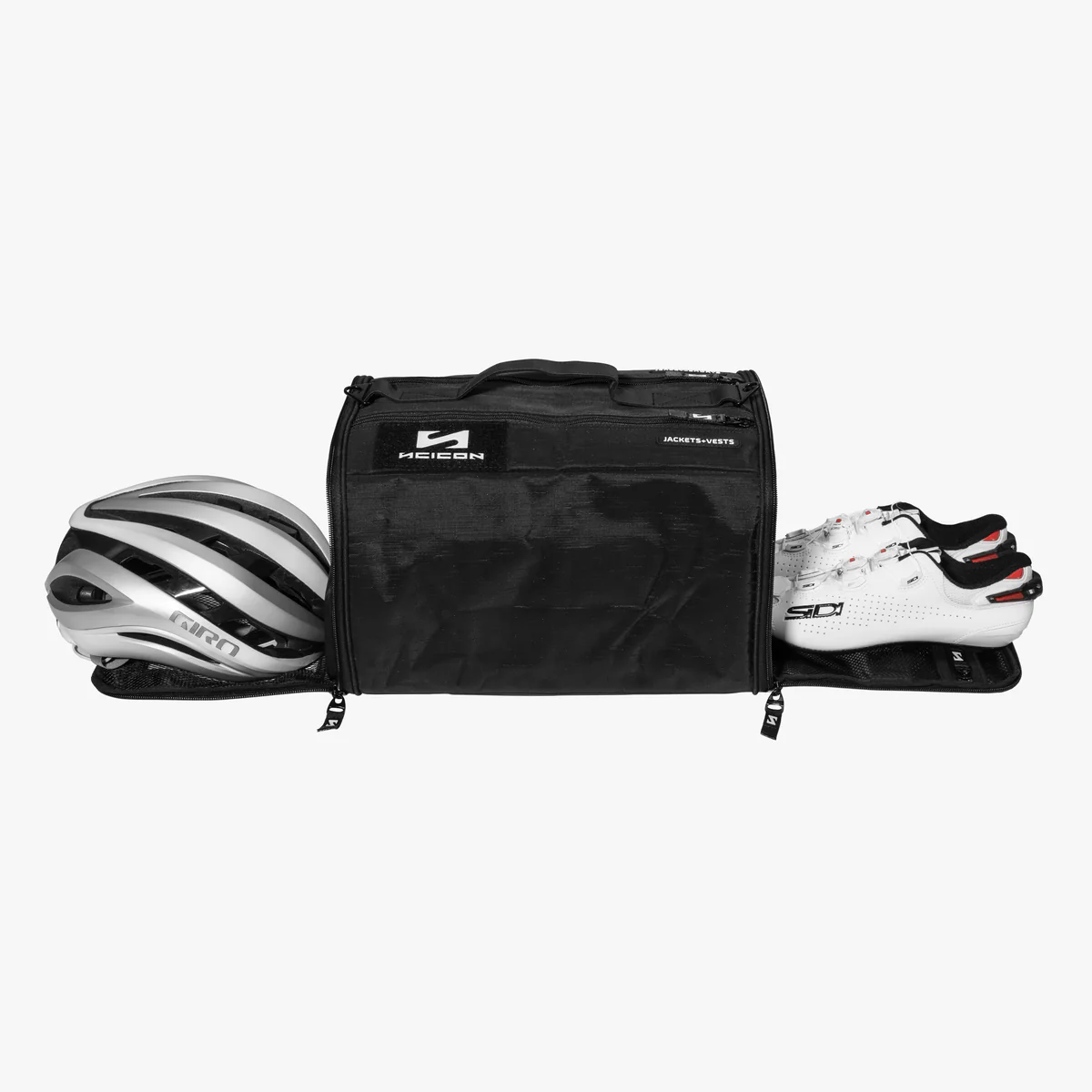 Scicon cycling rain gear bag with waterproof material and adjustable straps, designed for storing wet clothing and accessories.